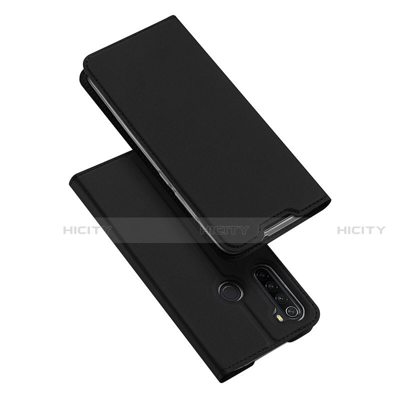 Funda de Cuero Cartera con Soporte Carcasa T12 para Xiaomi Redmi Note 8 (2021) Negro