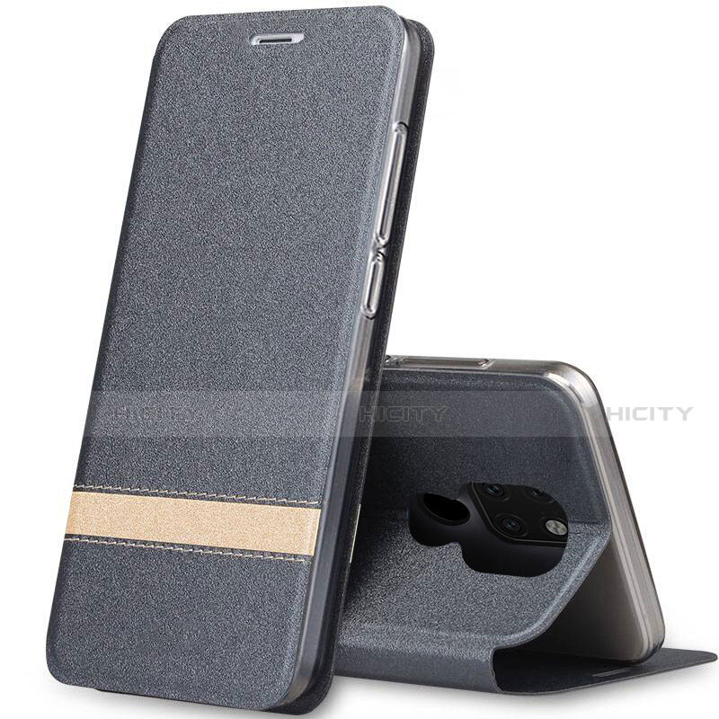 Funda de Cuero Cartera con Soporte Carcasa T14 para Huawei Mate 20 Gris