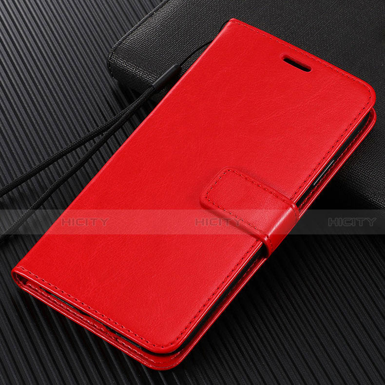 Funda de Cuero Cartera con Soporte Carcasa T14 para Xiaomi Mi Note 10 Rojo