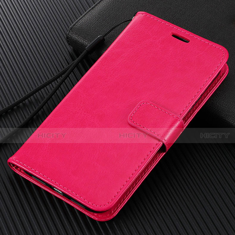 Funda de Cuero Cartera con Soporte Carcasa T14 para Xiaomi Mi Note 10 Rosa Roja
