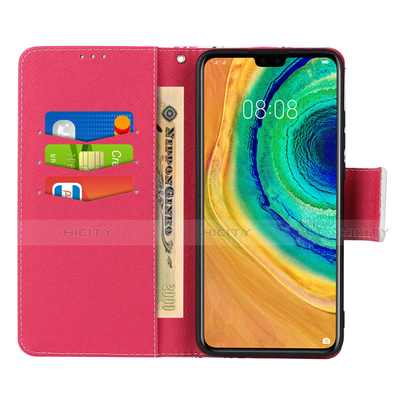 Funda de Cuero Cartera con Soporte Carcasa T15 para Huawei Mate 30