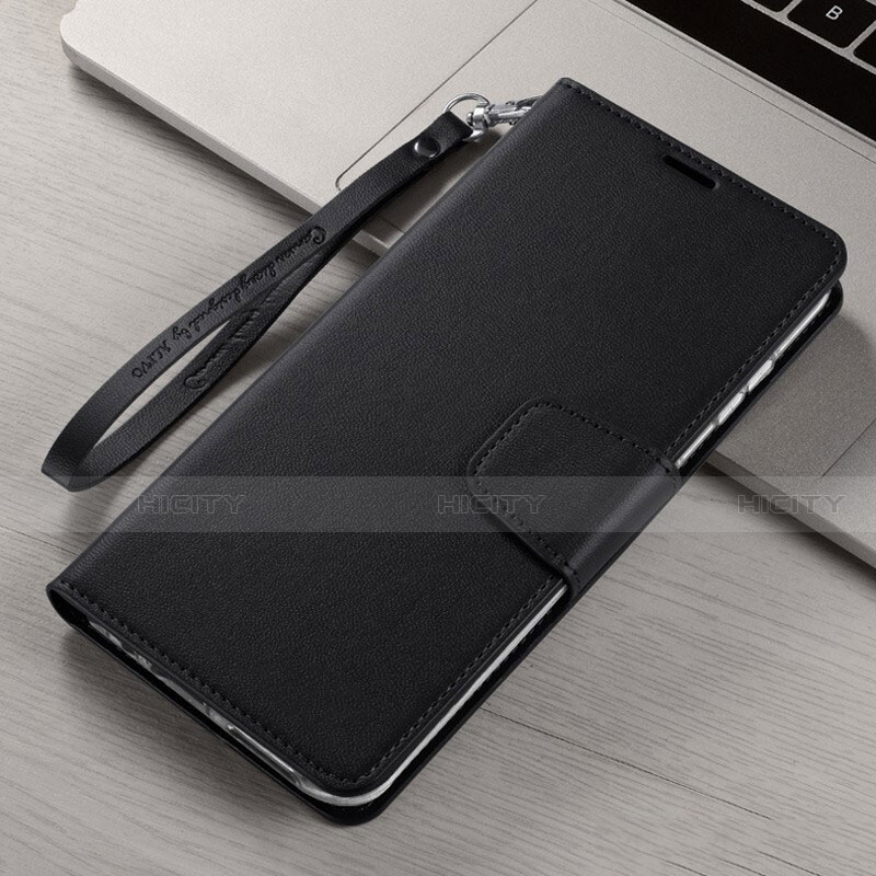 Funda de Cuero Cartera con Soporte Carcasa T15 para Xiaomi Mi Note 10 Negro