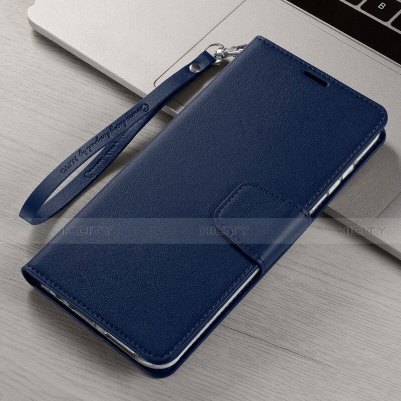 Funda de Cuero Cartera con Soporte Carcasa T15 para Xiaomi Mi Note 10 Pro Azul