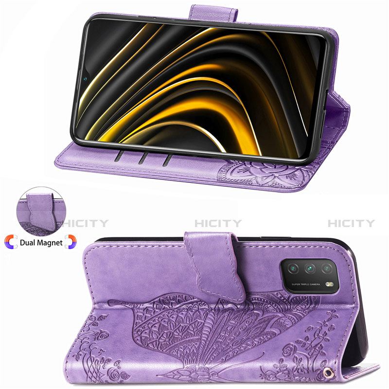 Funda de Cuero Cartera con Soporte Carcasa T15 para Xiaomi Poco M3