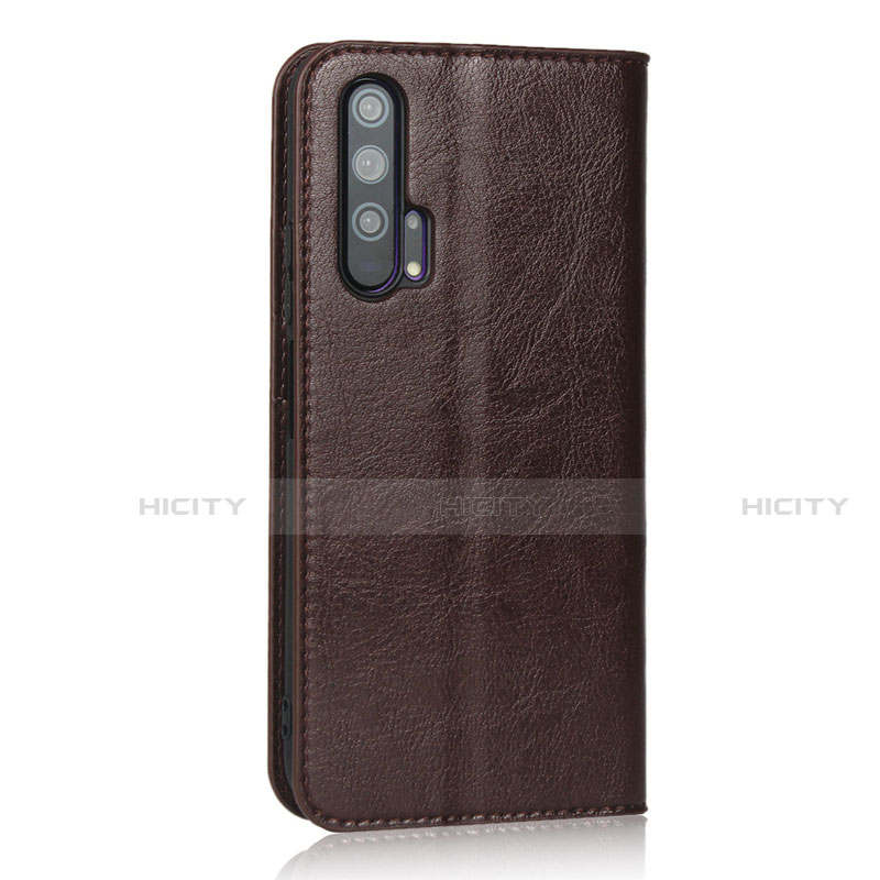 Funda de Cuero Cartera con Soporte Carcasa T16 para Huawei Honor 20 Pro Marron