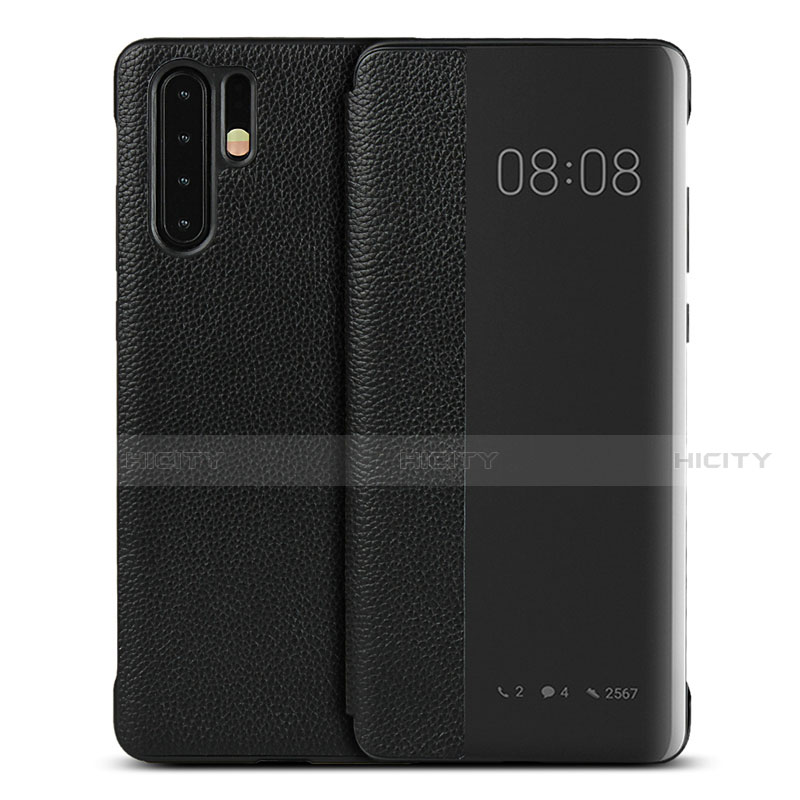 Funda de Cuero Cartera con Soporte Carcasa T16 para Huawei P30 Pro Negro