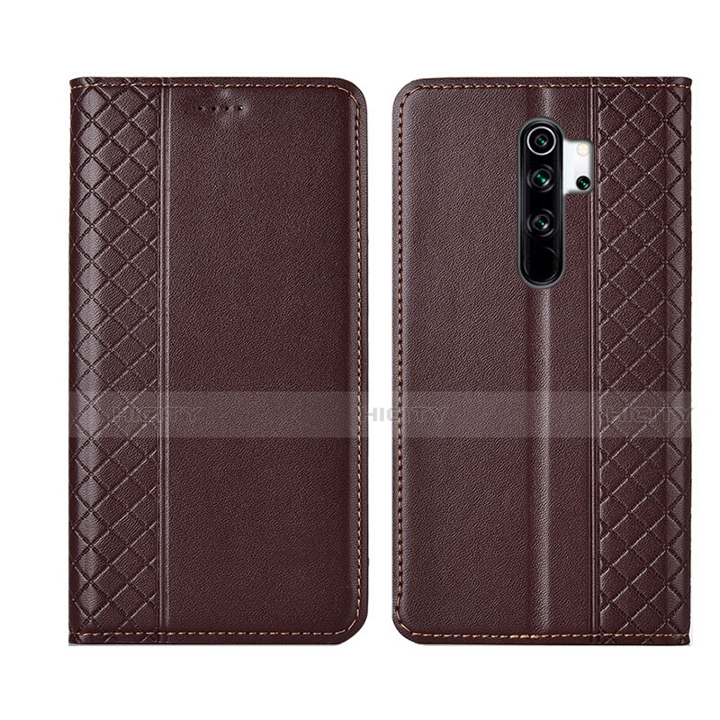 Funda de Cuero Cartera con Soporte Carcasa T16 para Xiaomi Redmi Note 8 Pro Marron