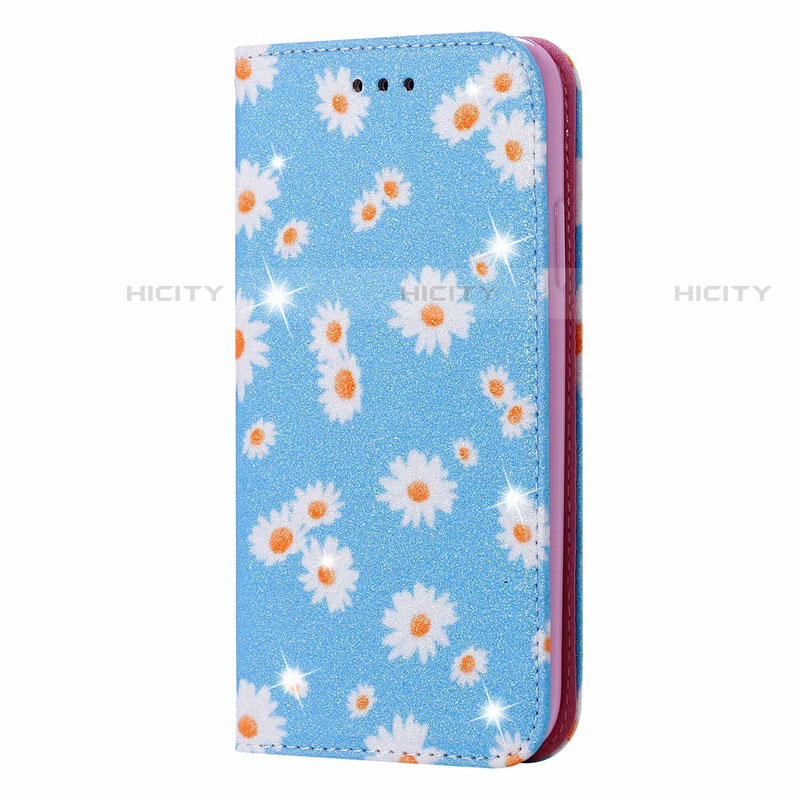 Funda de Cuero Cartera con Soporte Carcasa T17 para Huawei P Smart (2020) Azul Cielo