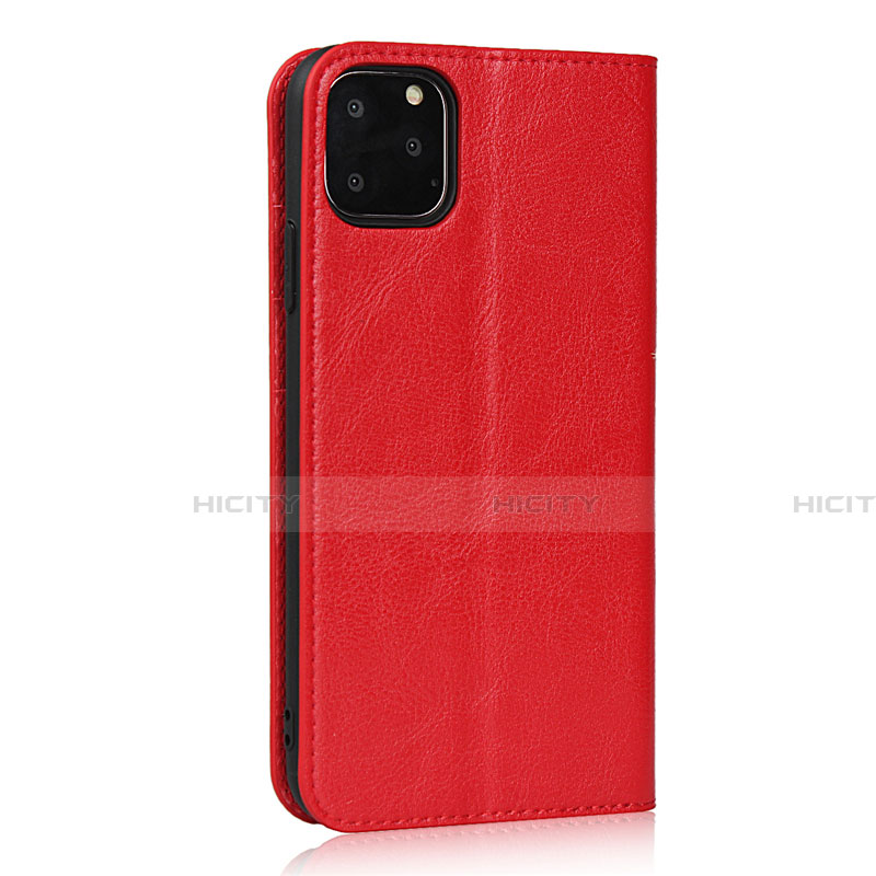 Funda de Cuero Cartera con Soporte Carcasa T18 para Apple iPhone 11 Pro Rojo