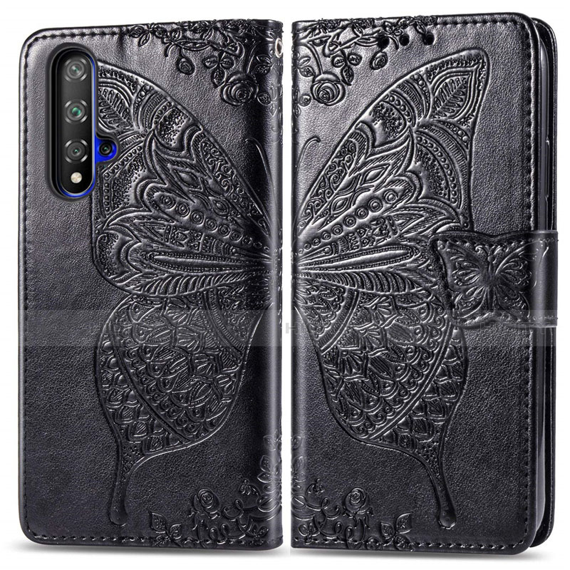 Funda de Cuero Cartera con Soporte Carcasa T19 para Huawei Nova 5T Negro