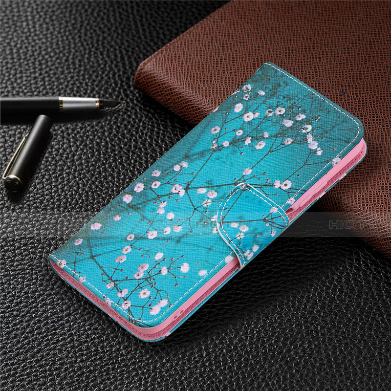 Funda de Cuero Cartera con Soporte Carcasa T19 para Xiaomi Poco M3 Azul