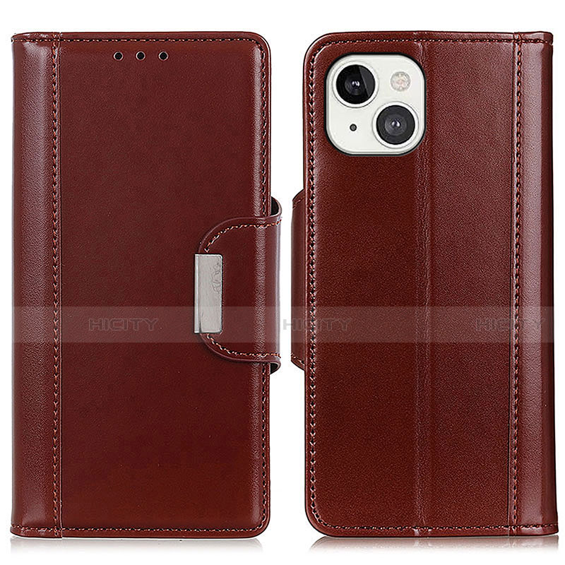 Funda de Cuero Cartera con Soporte Carcasa T22 para Apple iPhone 13 Marron