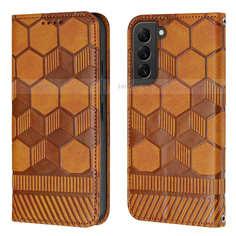 Funda de Cuero Cartera con Soporte Carcasa Y01B para Samsung Galaxy S21 5G Marron Claro