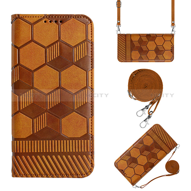 Funda de Cuero Cartera con Soporte Carcasa Y01B para Xiaomi Redmi 9C NFC Marron Claro