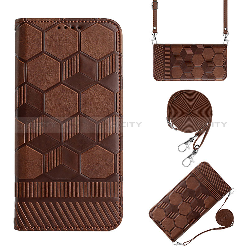 Funda de Cuero Cartera con Soporte Carcasa Y01B para Xiaomi Redmi Note 11E Pro 5G Marron