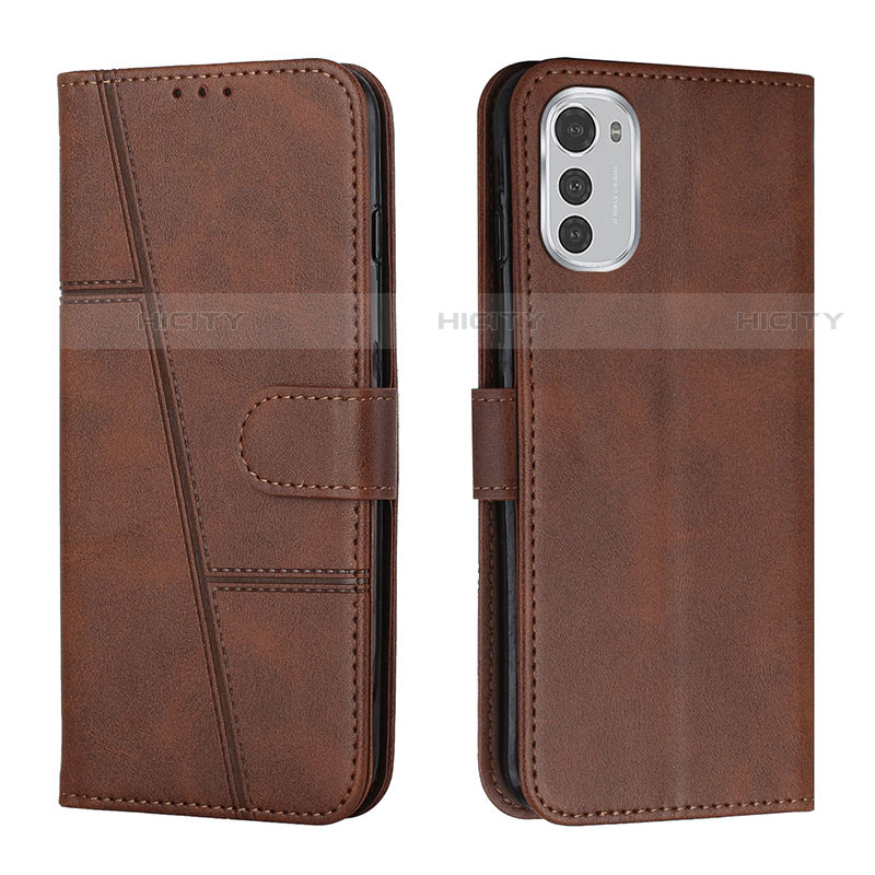 Funda de Cuero Cartera con Soporte Carcasa Y01X para Motorola Moto E32s Marron