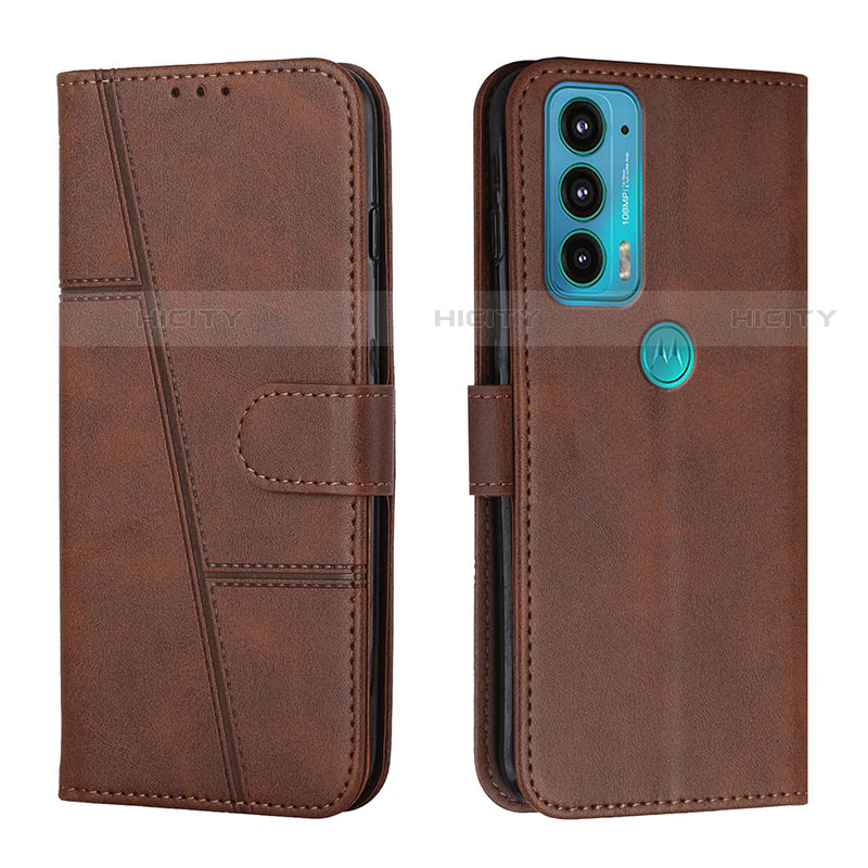 Funda de Cuero Cartera con Soporte Carcasa Y01X para Motorola Moto Edge 20 5G Marron