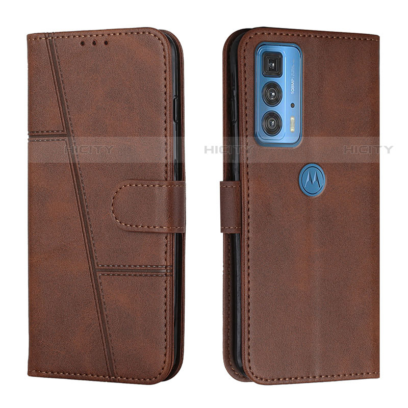 Funda de Cuero Cartera con Soporte Carcasa Y01X para Motorola Moto Edge 20 Pro 5G Marron