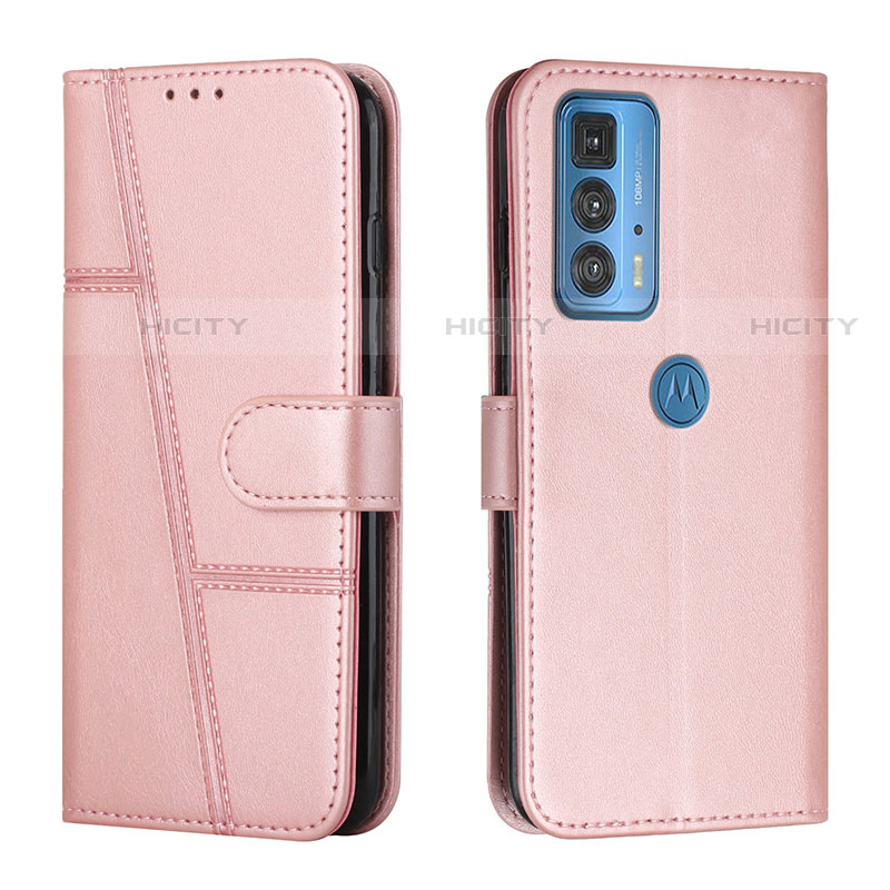 Funda de Cuero Cartera con Soporte Carcasa Y01X para Motorola Moto Edge 20 Pro 5G Oro Rosa