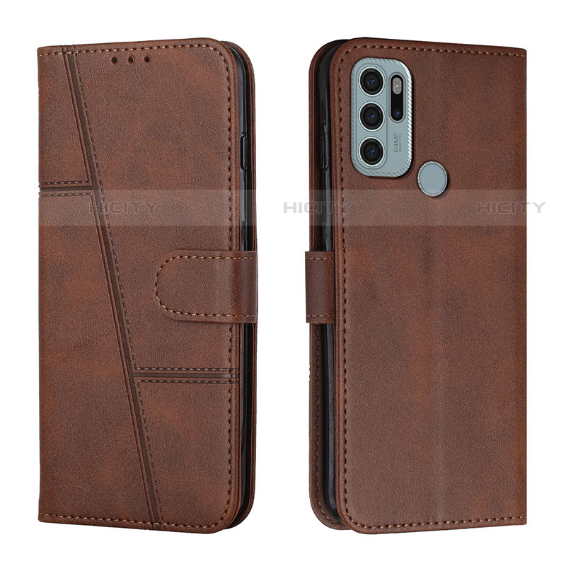 Funda de Cuero Cartera con Soporte Carcasa Y01X para Motorola Moto G60s Marron