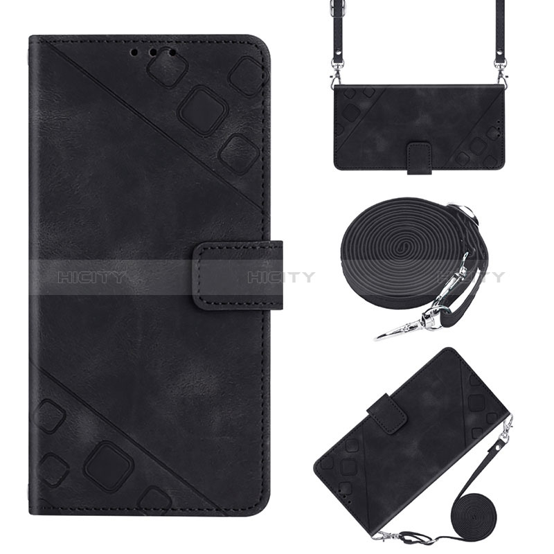 Funda de Cuero Cartera con Soporte Carcasa Y02B para Motorola Moto E32 Negro