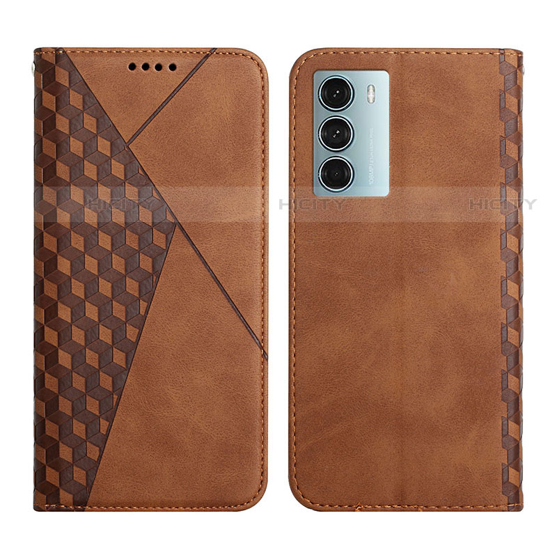 Funda de Cuero Cartera con Soporte Carcasa Y02X para Motorola Moto G200 5G Marron