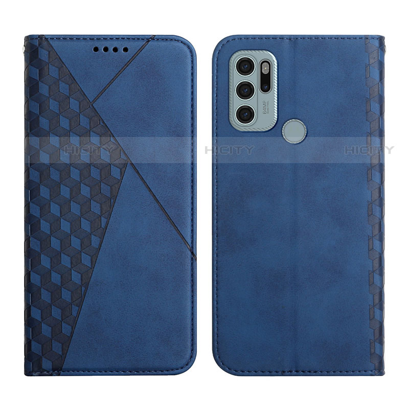 Funda de Cuero Cartera con Soporte Carcasa Y02X para Motorola Moto G60s Azul