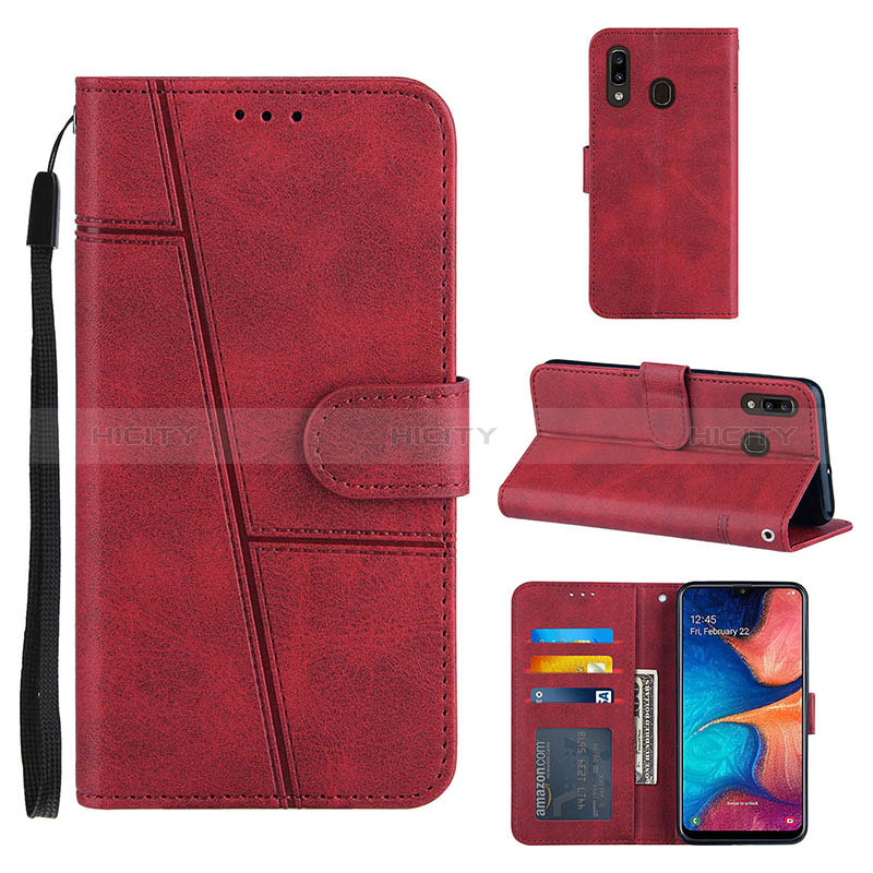 Funda de Cuero Cartera con Soporte Carcasa Y02X para Samsung Galaxy A20