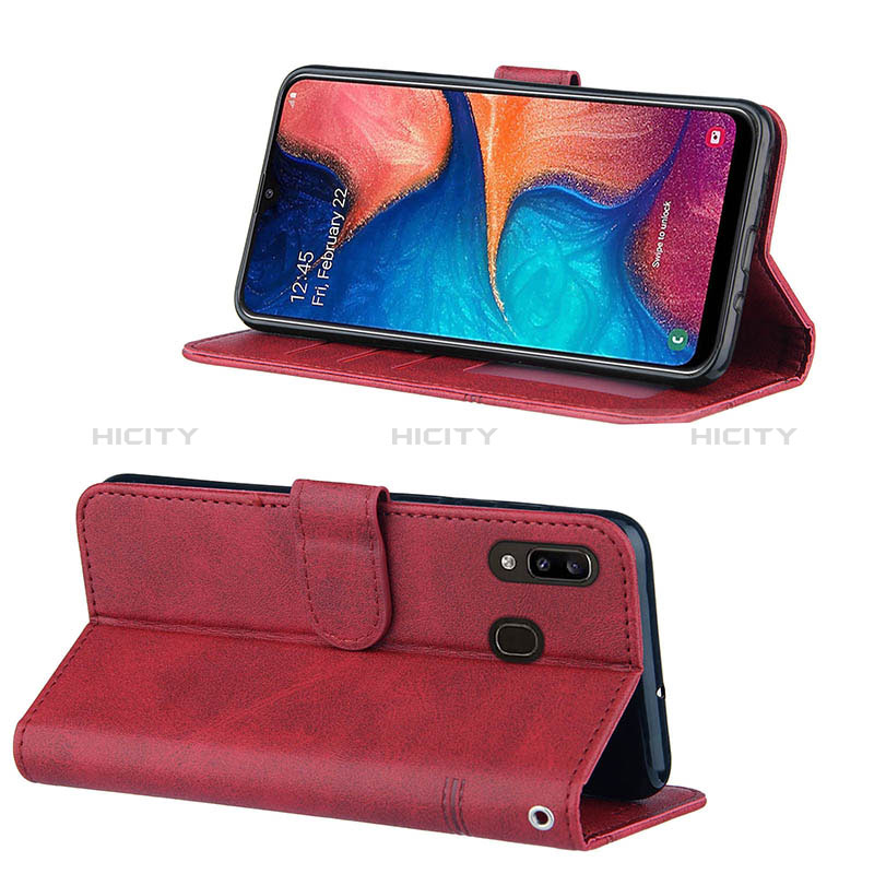 Funda de Cuero Cartera con Soporte Carcasa Y02X para Samsung Galaxy A20