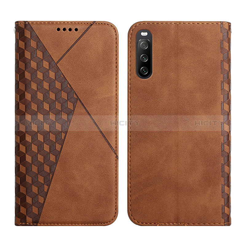 Funda de Cuero Cartera con Soporte Carcasa Y02X para Sony Xperia 10 III Marron