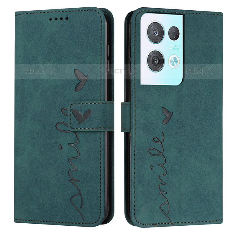 Funda de Cuero Cartera con Soporte Carcasa Y03X para Oppo Reno8 Pro+ Plus 5G Verde