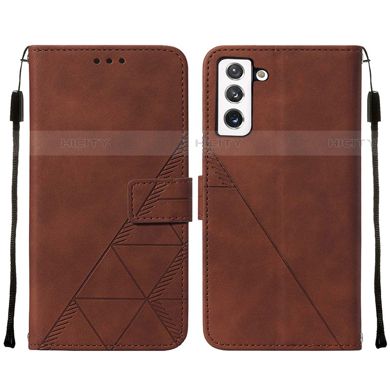 Funda de Cuero Cartera con Soporte Carcasa Y07B para Samsung Galaxy S21 5G Marron