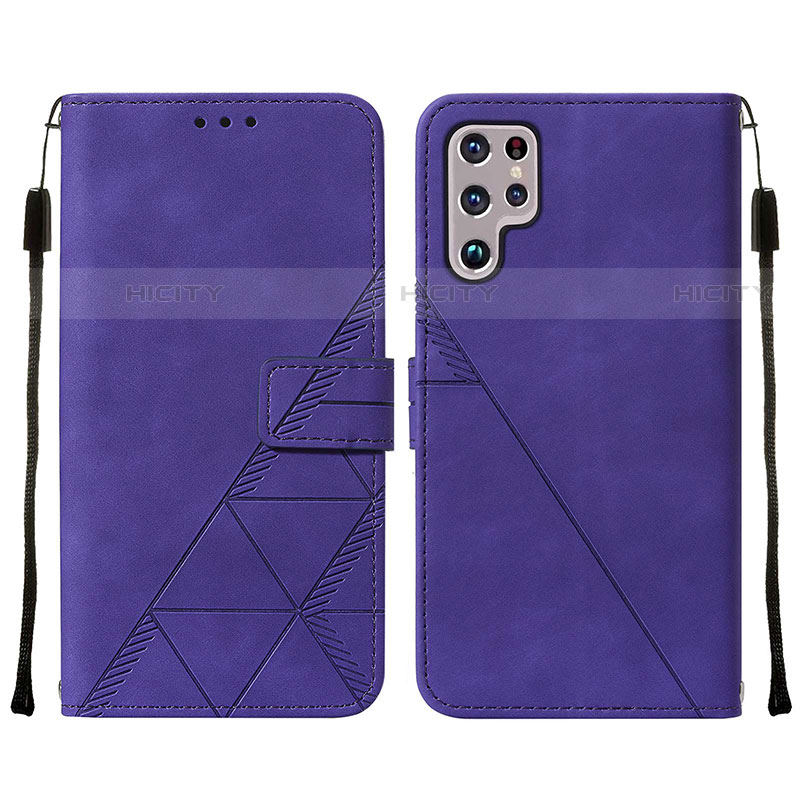 Funda de Cuero Cartera con Soporte Carcasa Y07B para Samsung Galaxy S21 Ultra 5G Morado