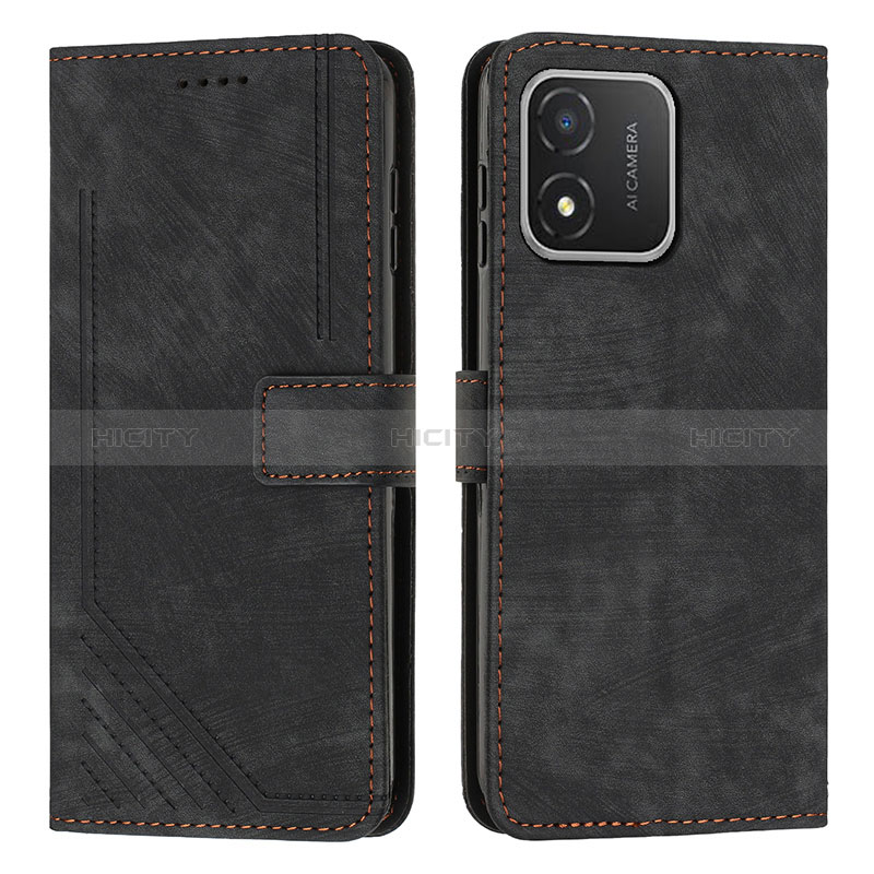 Funda de Cuero Cartera con Soporte Carcasa Y07X para Huawei Honor X5 Negro