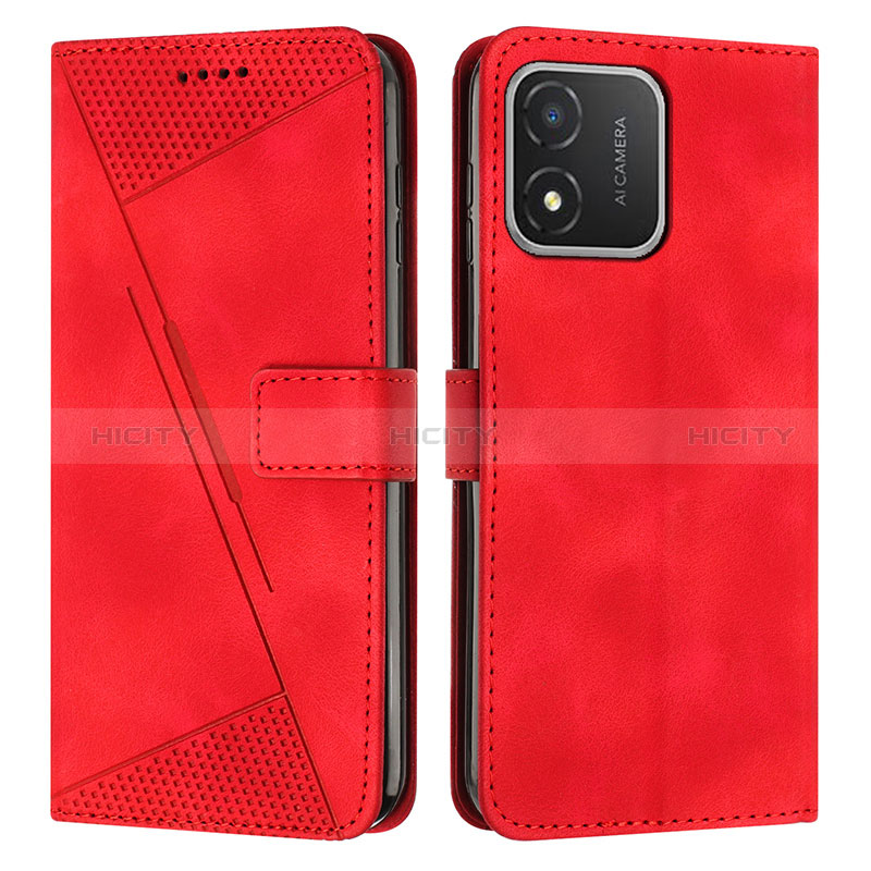 Funda de Cuero Cartera con Soporte Carcasa Y08X para Huawei Honor X5 Rojo