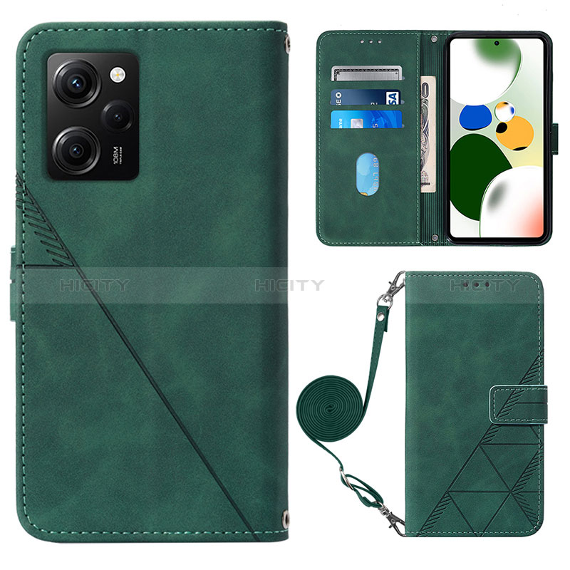 Funda de Cuero Cartera con Soporte Carcasa YB1 para Xiaomi Redmi Note 12 Pro Speed 5G Verde