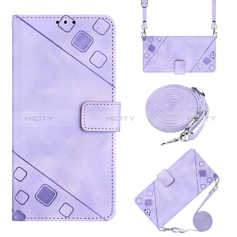 Funda de Cuero Cartera con Soporte Carcasa YB2 para Motorola Moto G Power (2022) Morado