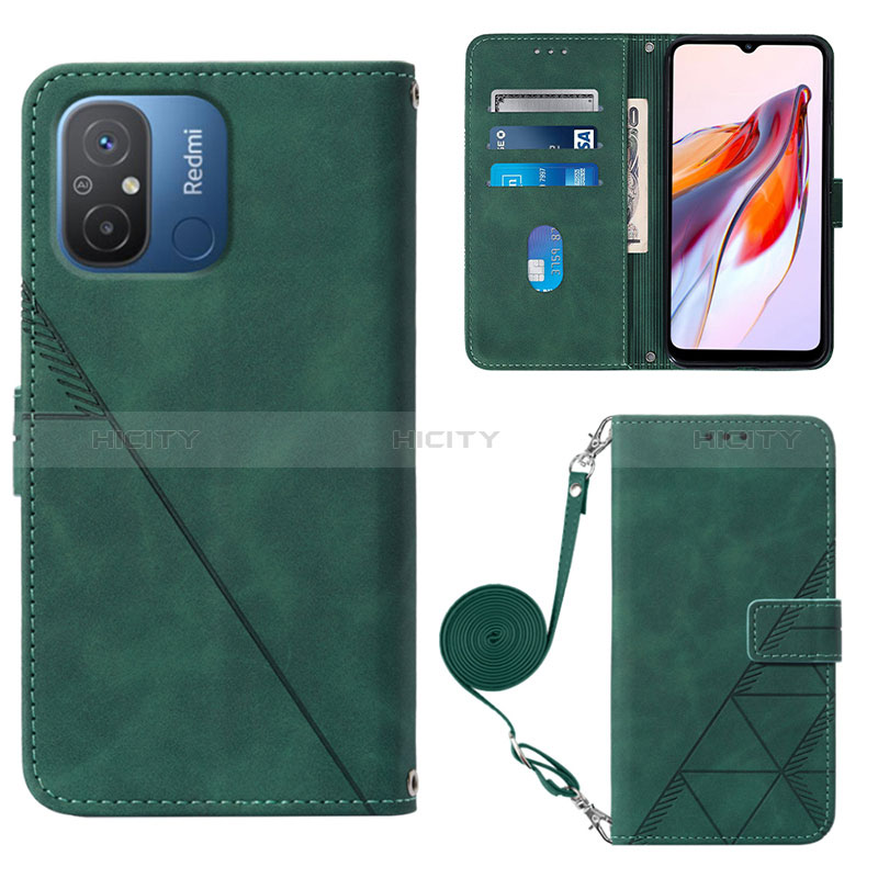 Funda de Cuero Cartera con Soporte Carcasa YB3 para Xiaomi Poco C55 Verde