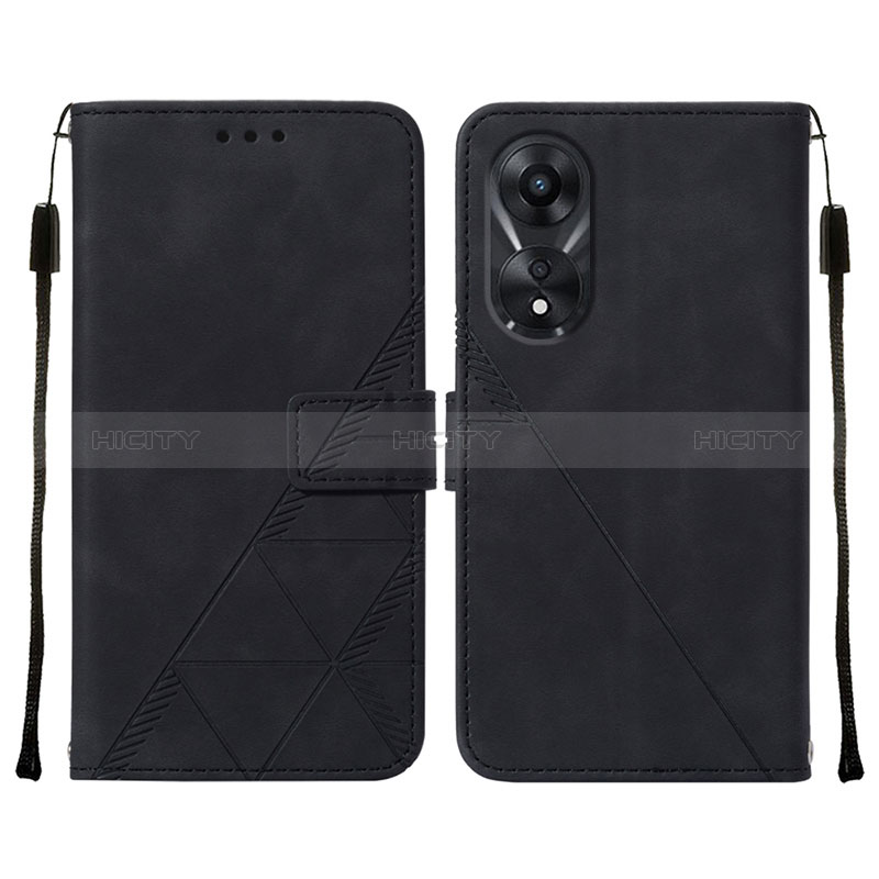 Funda de Cuero Cartera con Soporte Carcasa YB4 para Oppo A58 5G Negro