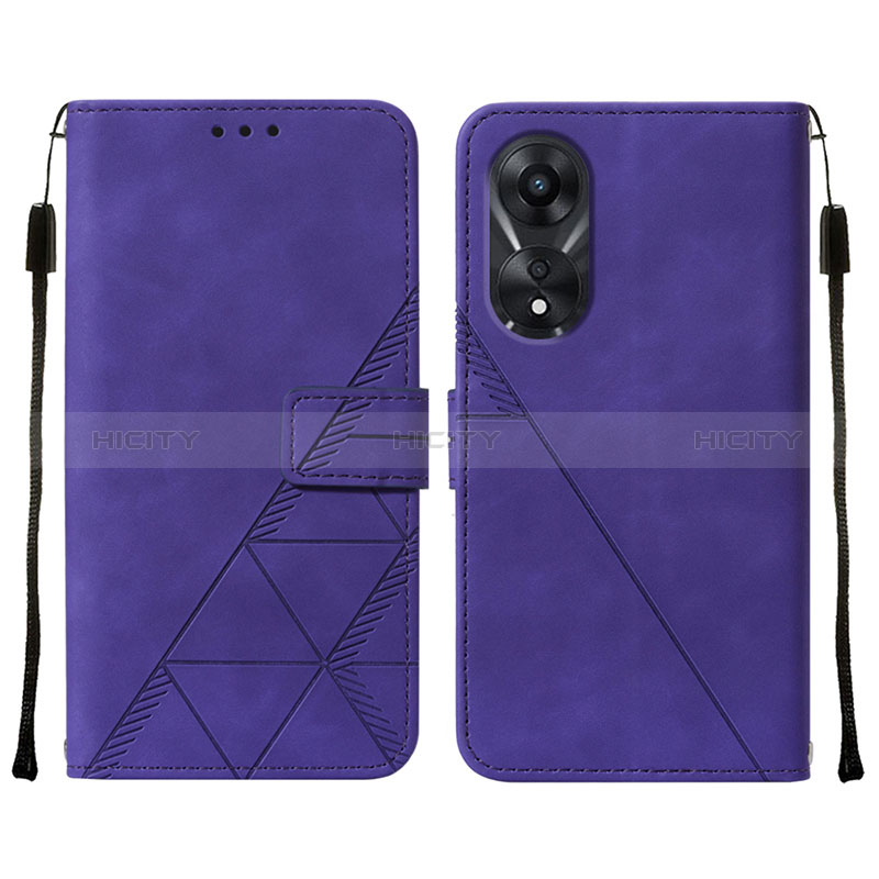 Funda de Cuero Cartera con Soporte Carcasa YB4 para Oppo A78 5G Morado