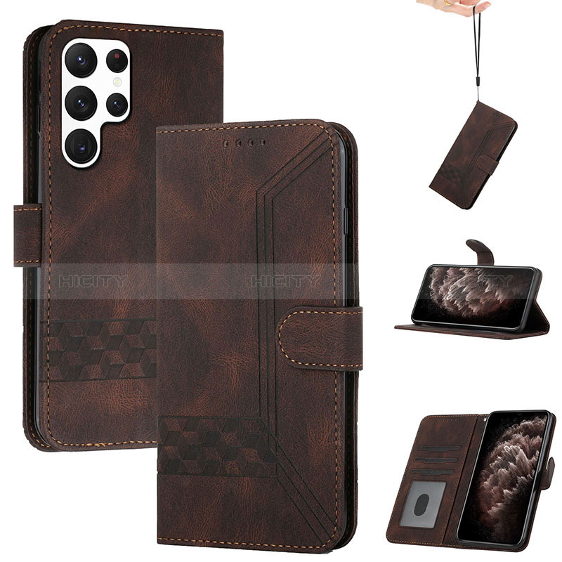 Funda de Cuero Cartera con Soporte Carcasa YX4 para Samsung Galaxy S22 Ultra 5G