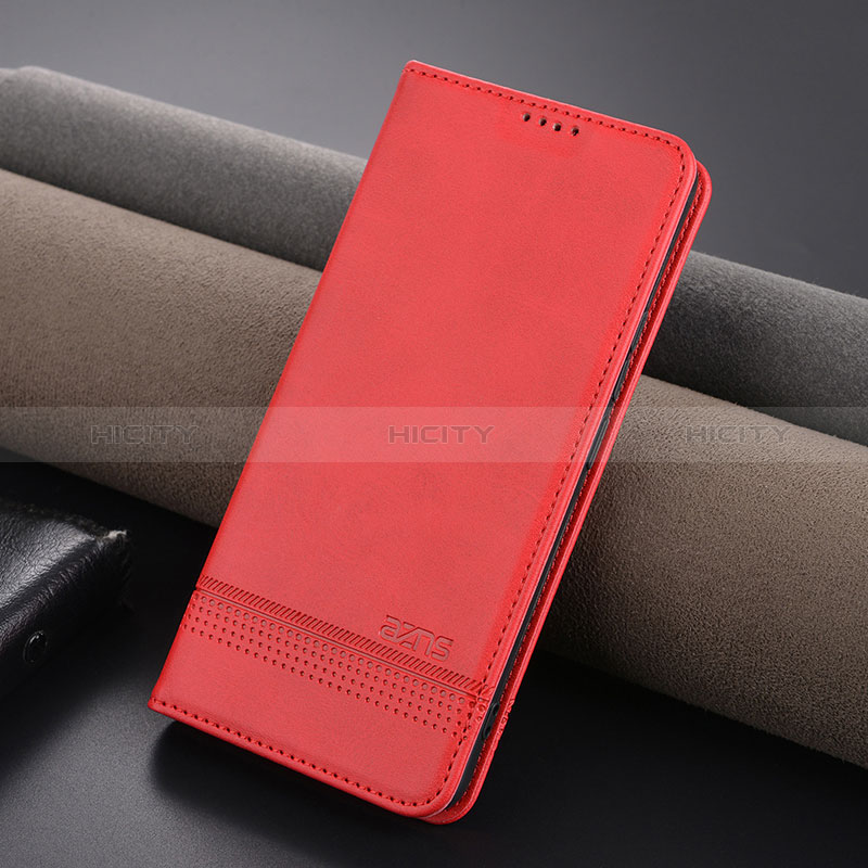 Funda de Cuero Cartera con Soporte Carcasa YZ1 para Xiaomi Redmi Note 13 Pro+ Plus 5G Rosa Roja