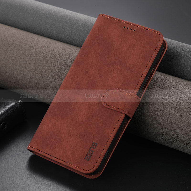 Funda de Cuero Cartera con Soporte Carcasa YZ5 para Apple iPhone 14 Marron