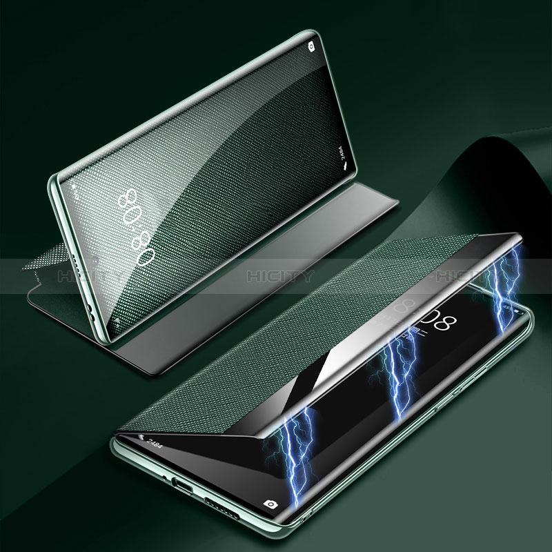 Funda de Cuero Cartera con Soporte Carcasa Z01 para Huawei P60 Pro Verde