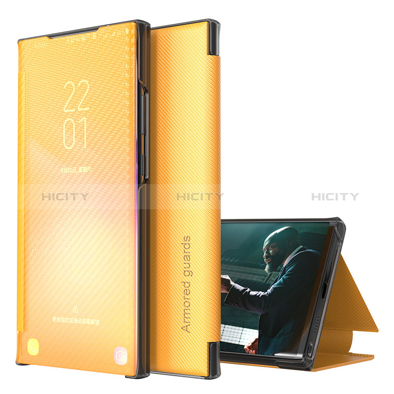 Funda de Cuero Cartera con Soporte Carcasa ZL1 para Samsung Galaxy Note 20 Ultra 5G Amarillo