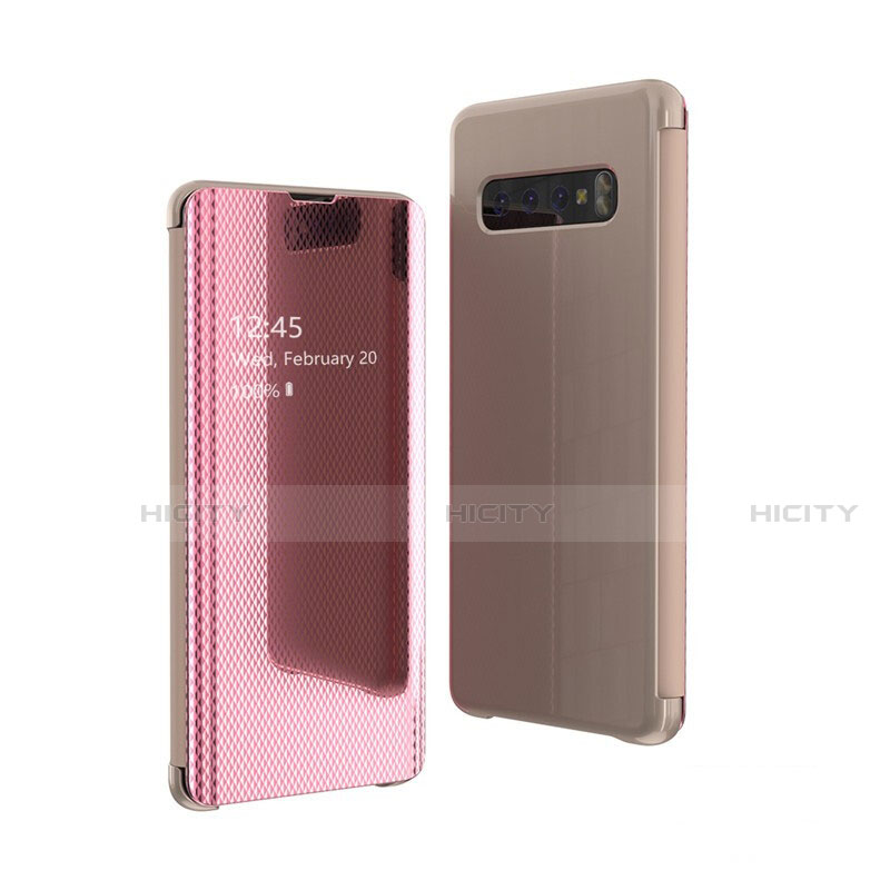 Funda de Cuero Cartera con Soporte Espejo Carcasa A01 para Samsung Galaxy S10 Plus