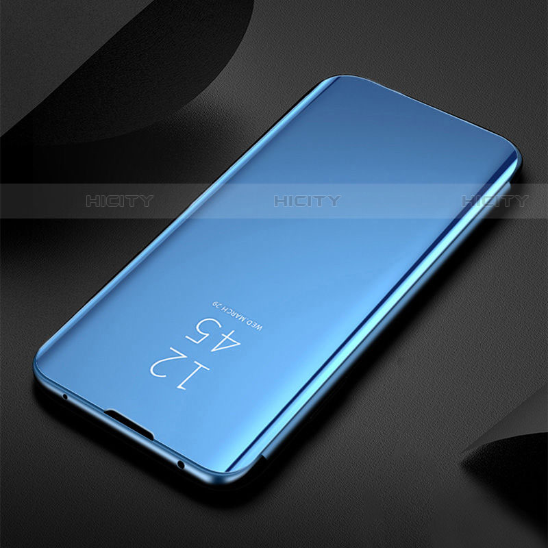 Funda de Cuero Cartera con Soporte Espejo Carcasa H01 para Samsung Galaxy S21 Plus 5G Azul Cielo