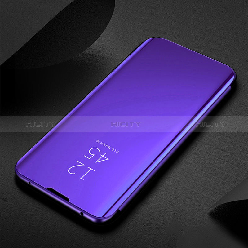 Funda de Cuero Cartera con Soporte Espejo Carcasa L01 para Samsung Galaxy A50 Azul Real