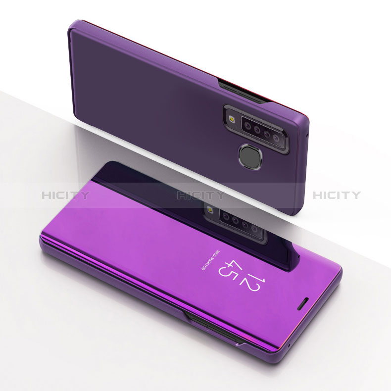 Funda de Cuero Cartera con Soporte Espejo Carcasa L01 para Samsung Galaxy A9s Morado