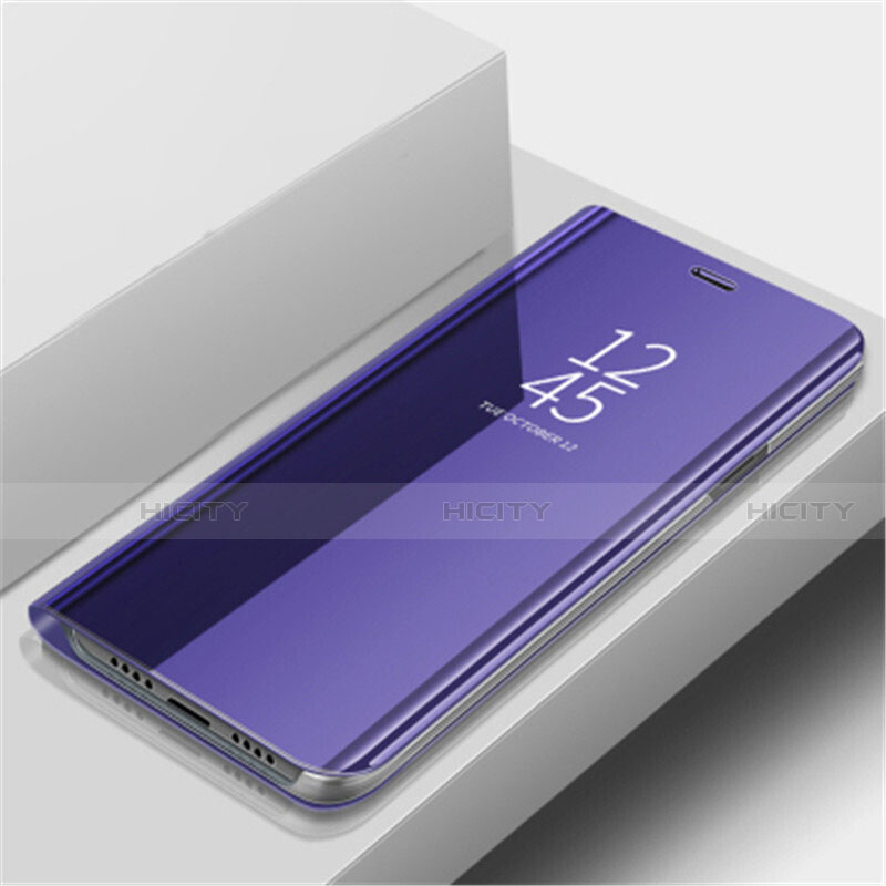 Funda de Cuero Cartera con Soporte Espejo Carcasa L02 para Huawei Nova 5 Morado